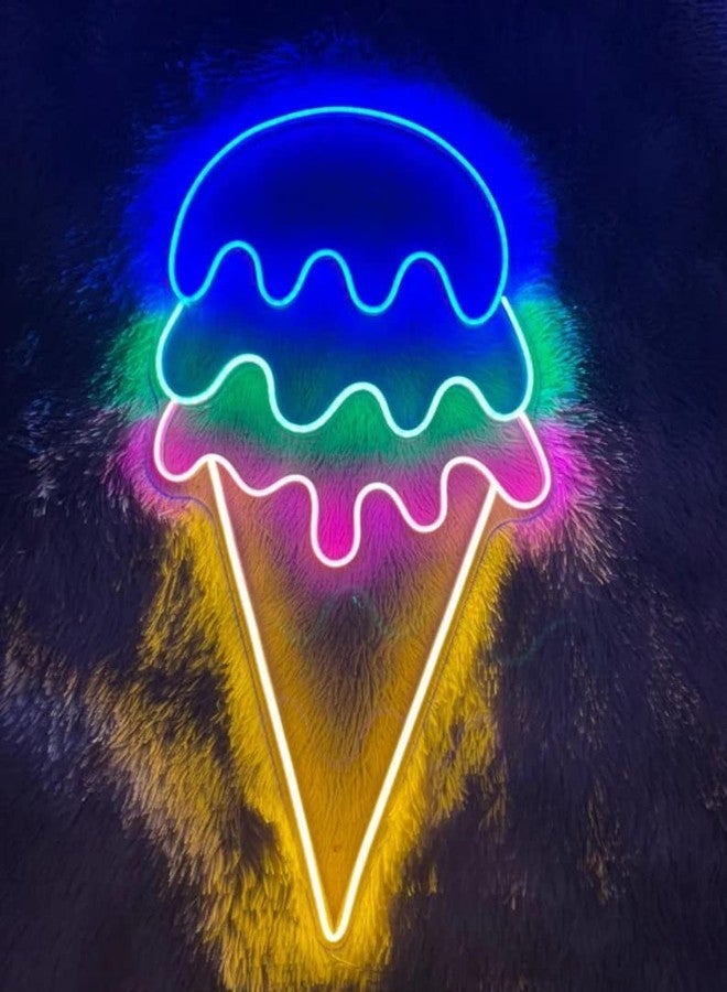 VYNES ICE CREAM SOFTY LED Neon Signs Light LED Art Decorative Sign - For Wall Decor, Home Restaurants, Wedding Birthday Party Decor, Bar Decor, Mini Bar, Cafe - Image 1